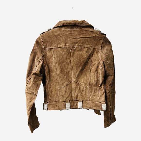 BLANK NYC Moto Jacket Suede Leather Light Brown Coffee Bean NEW W/ Tags Size S - Picture 5 of 12